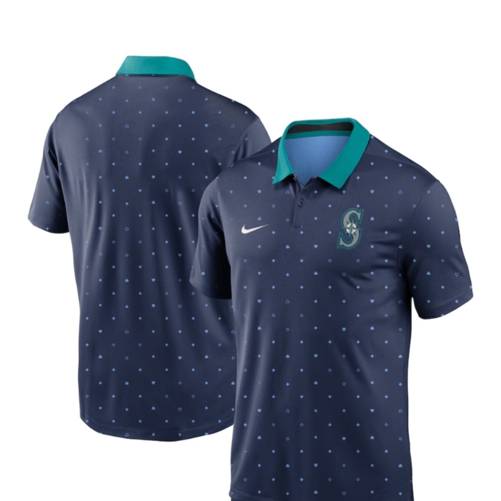 Nike Men's Mariners Polo Shirt with Teal Accents